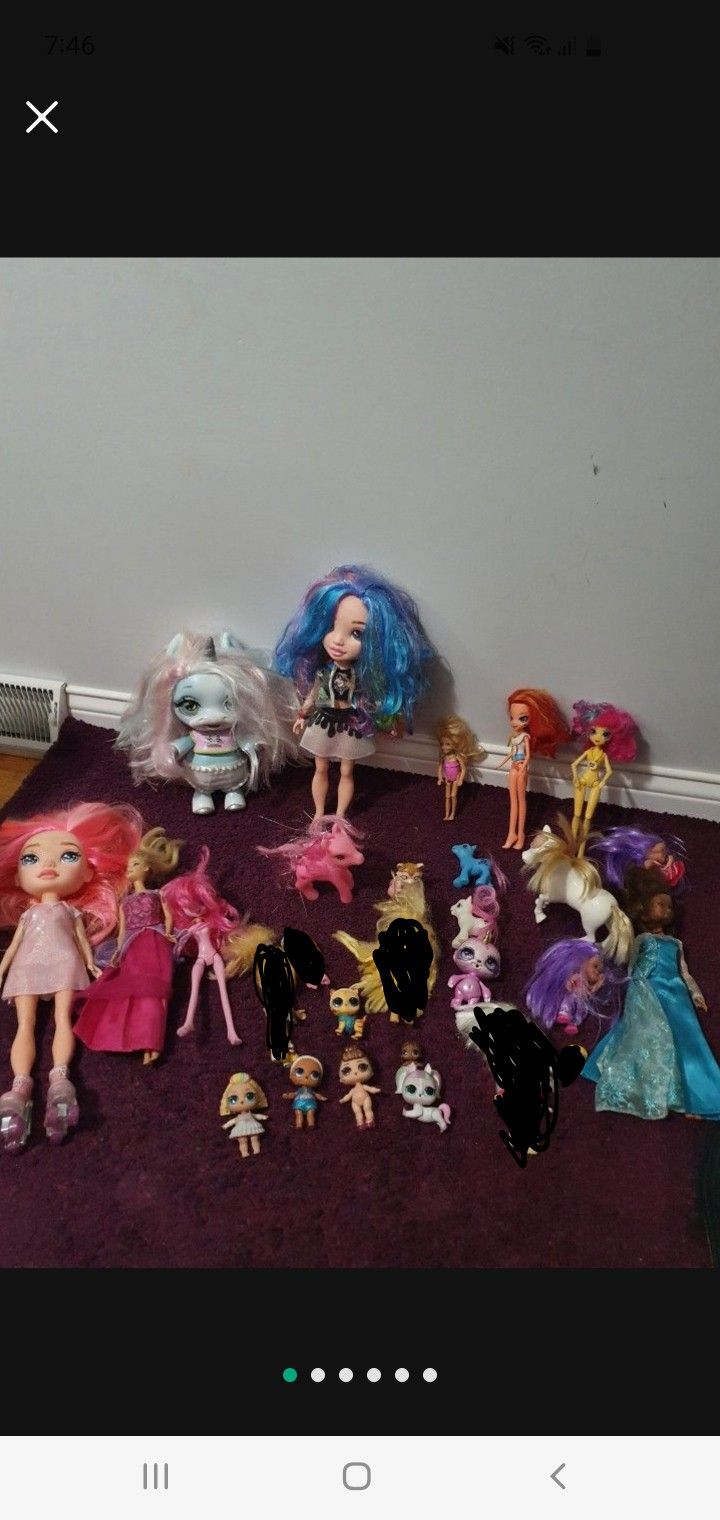 lol and barbie dolls  and my little pony too for $50