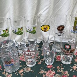 Get Ready For Oktoberfest!  10 Great German Steins/Glasses,  Enough For A Crowd!