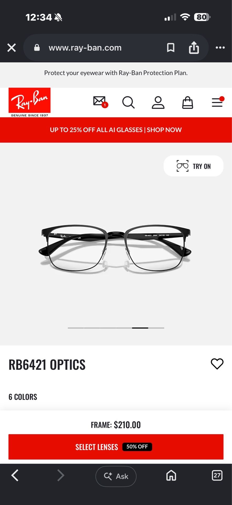 RAY BAN 6421 OPTICS