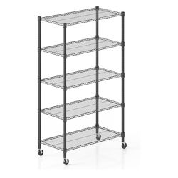 New in box- 5-Tier  Wire Rack Storage Shelving, Adjustable Metal Storage Shelves with wheels (14” x 36” x 72”)
