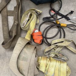 Tow & Tie Down Strap Lot – 9 Pieces + Carry Bag