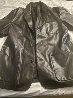 Vintage Y2K GAP Genuine Leather Blazer Jacket Black XXL Style 776024