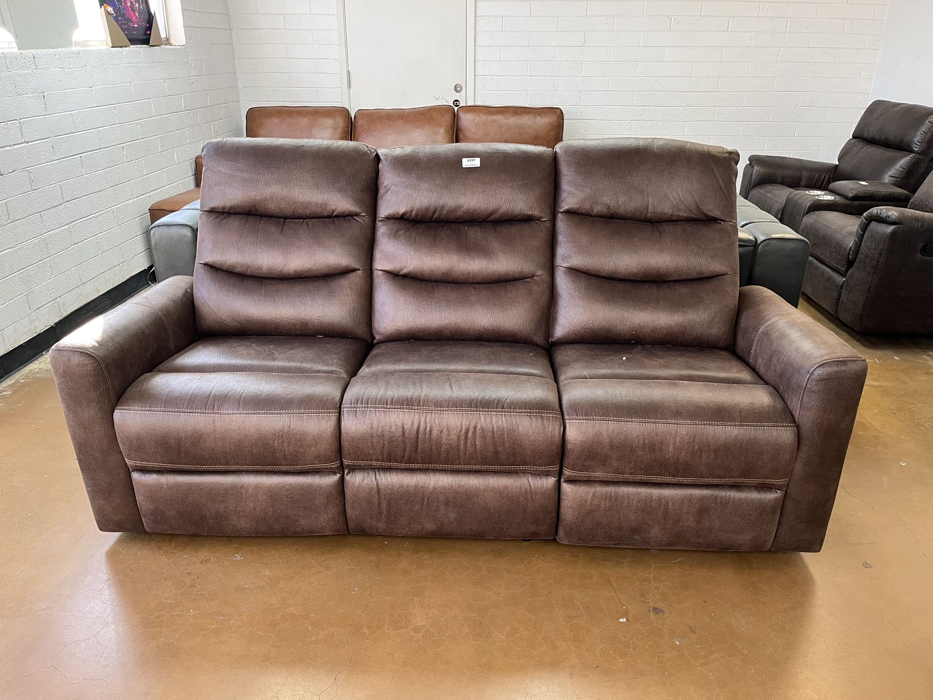 Bentley Fabric Manual Reclining Sofa - Brown