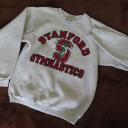 Vintage Stanford University Gymnastics Sweatshirt Grey Rare small hanes