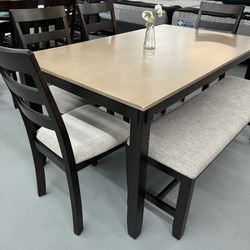 Dining Table 4 Chairs And 1 Bench 