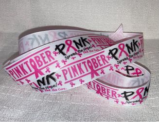 Pinktober Breast Cancer Awareness Grosgrain Ribbon