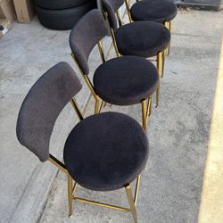 Barstools 4 Upholstered with Soft Cushion