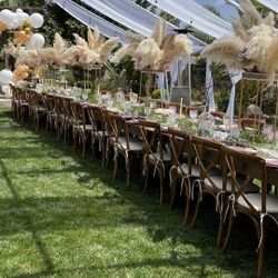 Cross Back Chairs And Farm Tables!!