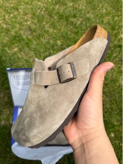 Birkenstock Boston Taupe Suede Soft Footbed Clogs EU 41 / Women’s 10
