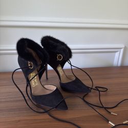 Salvatore Ferragamo black suede Heels