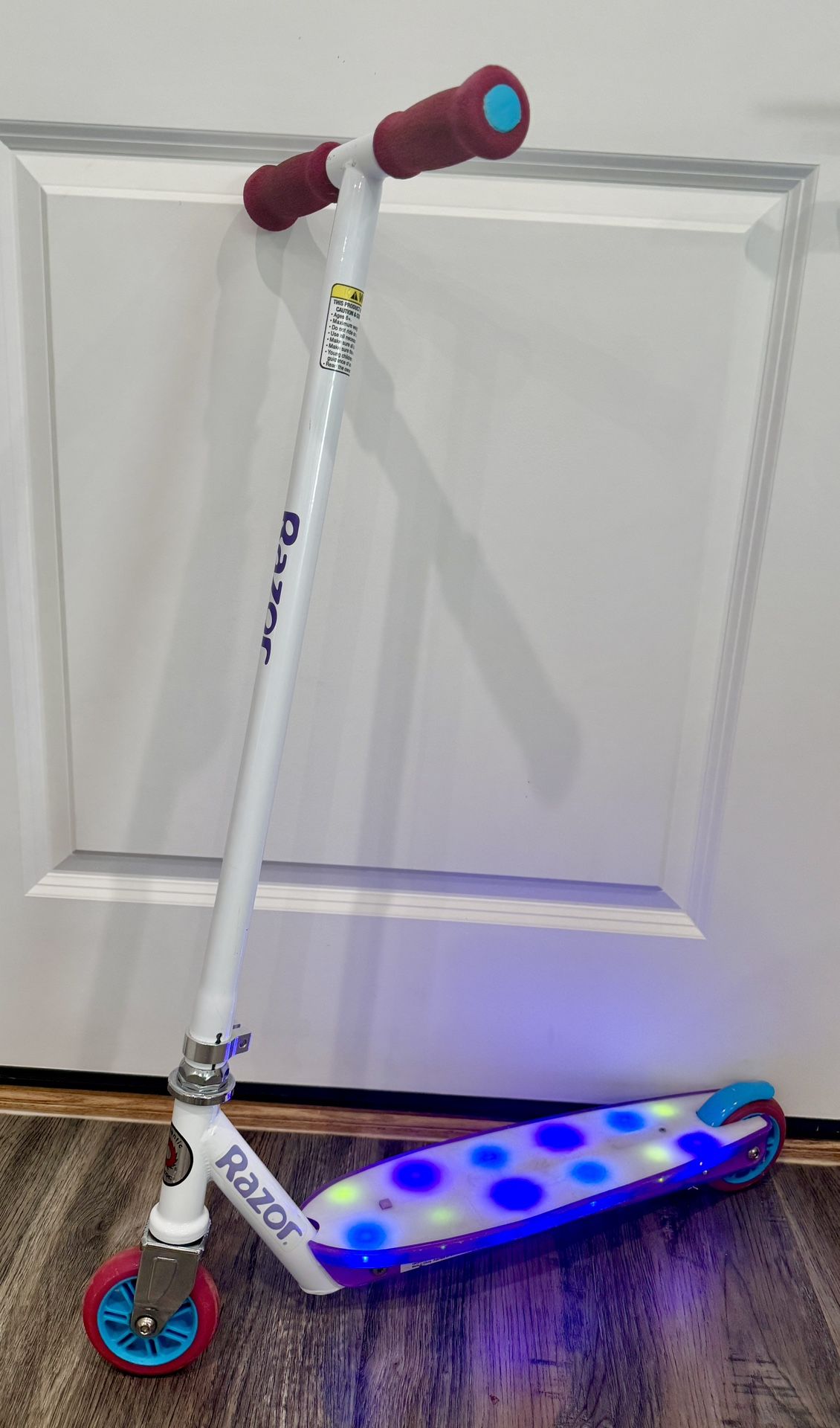 Razor Party Pop Kick Scooter - Multi-Color LED Light-Up Deck, Lightweight Steel Frame, for Kids Ages