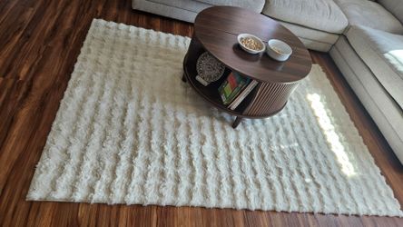 5' W × 7' L, Beige rug