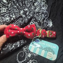 Christmas Dog Collar With Bow