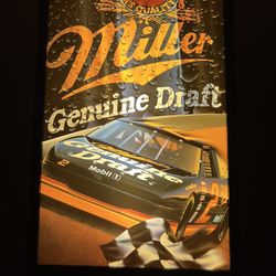 Large Lighted Sign Miller Genujne Draft Featuring Rusty Wallace #2 NASCAR 
