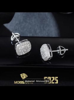 Moissanite Square Stud Earrings 