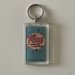 Pussy A Satisfying Meal In A Tasty Little Box Novelty Funny Y2K Keychain