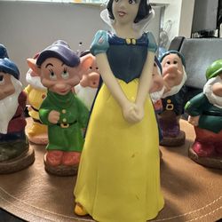 Vintage Disney Snow White & the Seven Dwarfs PVC Figures - 8 Pieces