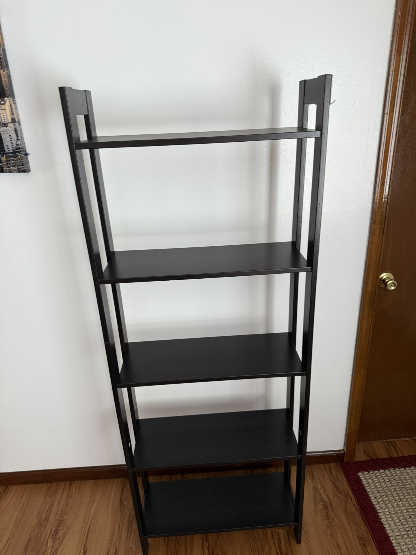 5-Layer Trapezoidal Wall Shelf Bookcase, Ladder Shelf, Standing Shelf Storage Organizer Accent Furniture , Home Office Furniture for Bathroom