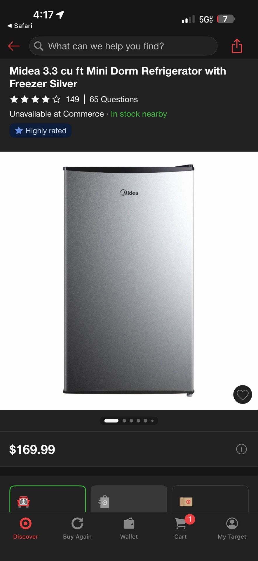 Whirlpool mini fridge
