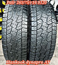 Pair of 2 Hankook dynapro AT 265/75/r16 ‼️ free instalation and balance ‼️