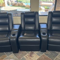 Premium Leather Reclining Theater Seats