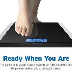 Bathroom Scale Digital Body Weight with Step-On Technology, Reliable Results with High Precision Measurements, Large Backlit LCD Display, 400 Pounds