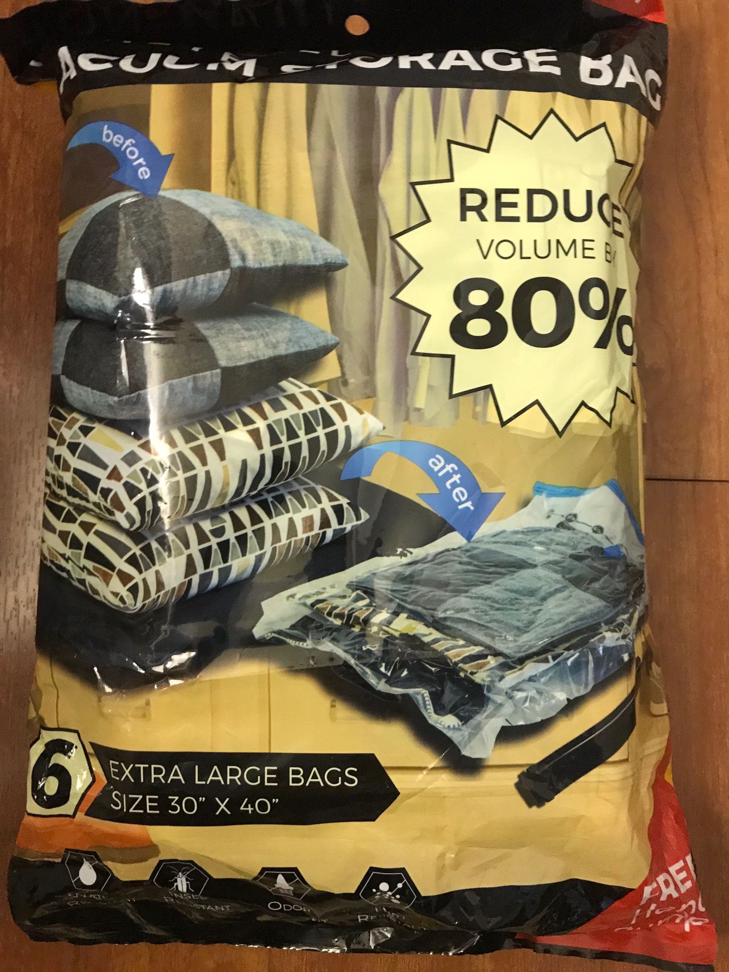 Brand new Vacuum Bags (6 Pack) with Vacuum Storage Bags - Extra Large (Pick up only)