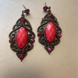 Pink Statement Earrings