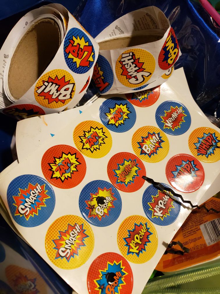 Stickers for superhero theme