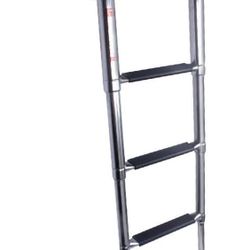 Stainless Steel 4 Step Telescoping Ladder Under Platform Slide Mount Extendable Ladder