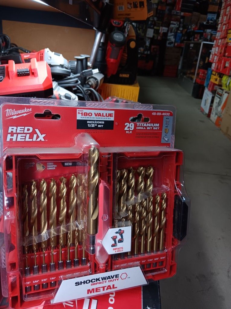 Milwaukee Red Helix 29PC/P. Titanium Drill Bit Set