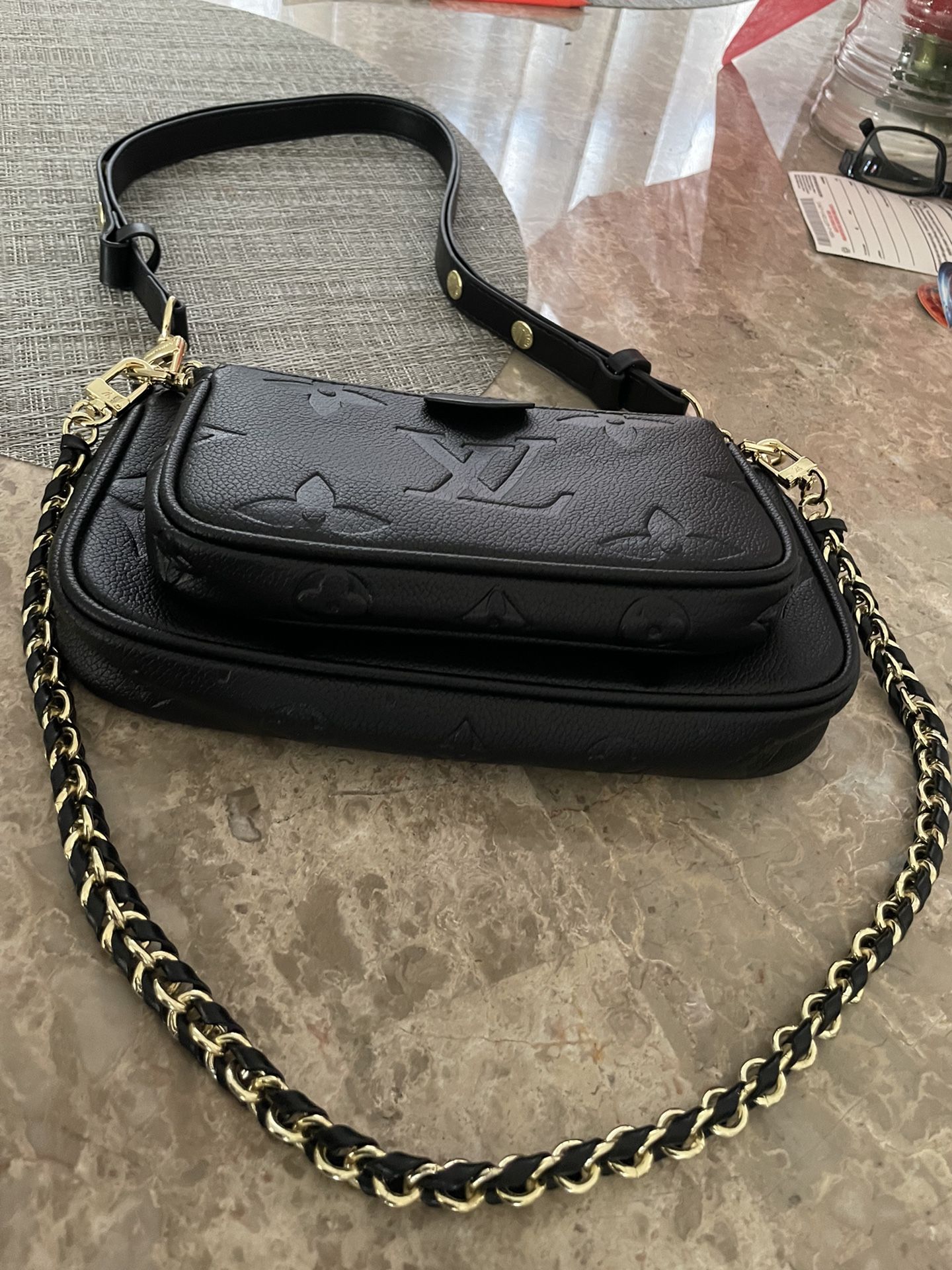 Louis Vuitton Multi Pochette Accessoires Bicolor Monogram Empreinte Giant  For Sale at 1stDibs