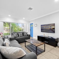 Modern Contemporary Wood & Metal Coffee / Cocktail Table 