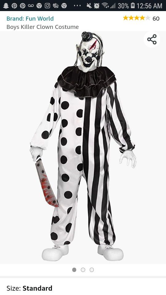 Killer Clown Costume 