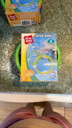 2 Pk Kids' Pool Diving Rings - Bright, Durable, and Easy to See 