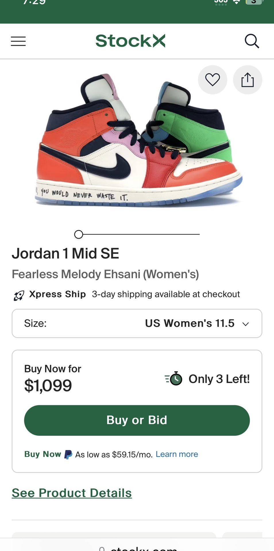 Fearless Melody Ehsanis Jordan 1’s