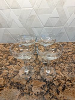 Crate & Barrel Coupe Glasses, Set of 4