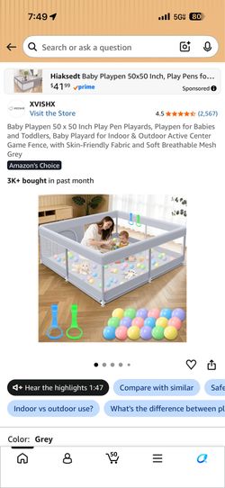 Baby Playpen 50 x 50 Inch