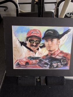 Dale & Jr Earnhardt Print By Haiyan - NASCAR