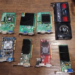 8 VIDEO CARDS OF DIFFERENT BRANDS