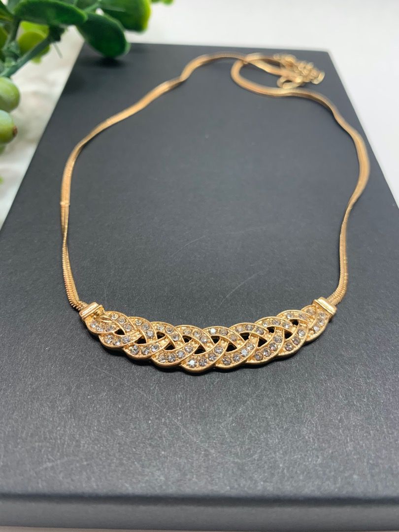 Romantic Choker Chain Necklace Spiral Costume Jewelry Fashion Accessory, GOLD Color