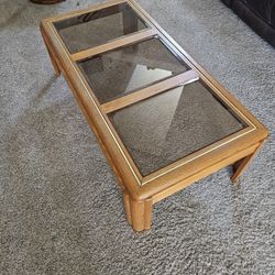 Wood And Glass Coffee Table 