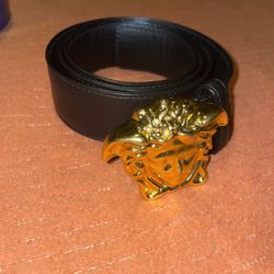 Versace Medusa Head Buckle Leather Belt