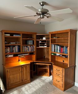 Solid Cherry Corner Executive Desk with 3-Piece Hutch – Amish Built