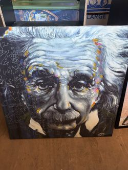 Large Pop-Art Albert Einstein Canvas (36x36)