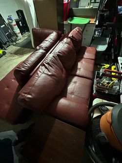 Red Leather Sofa Couch