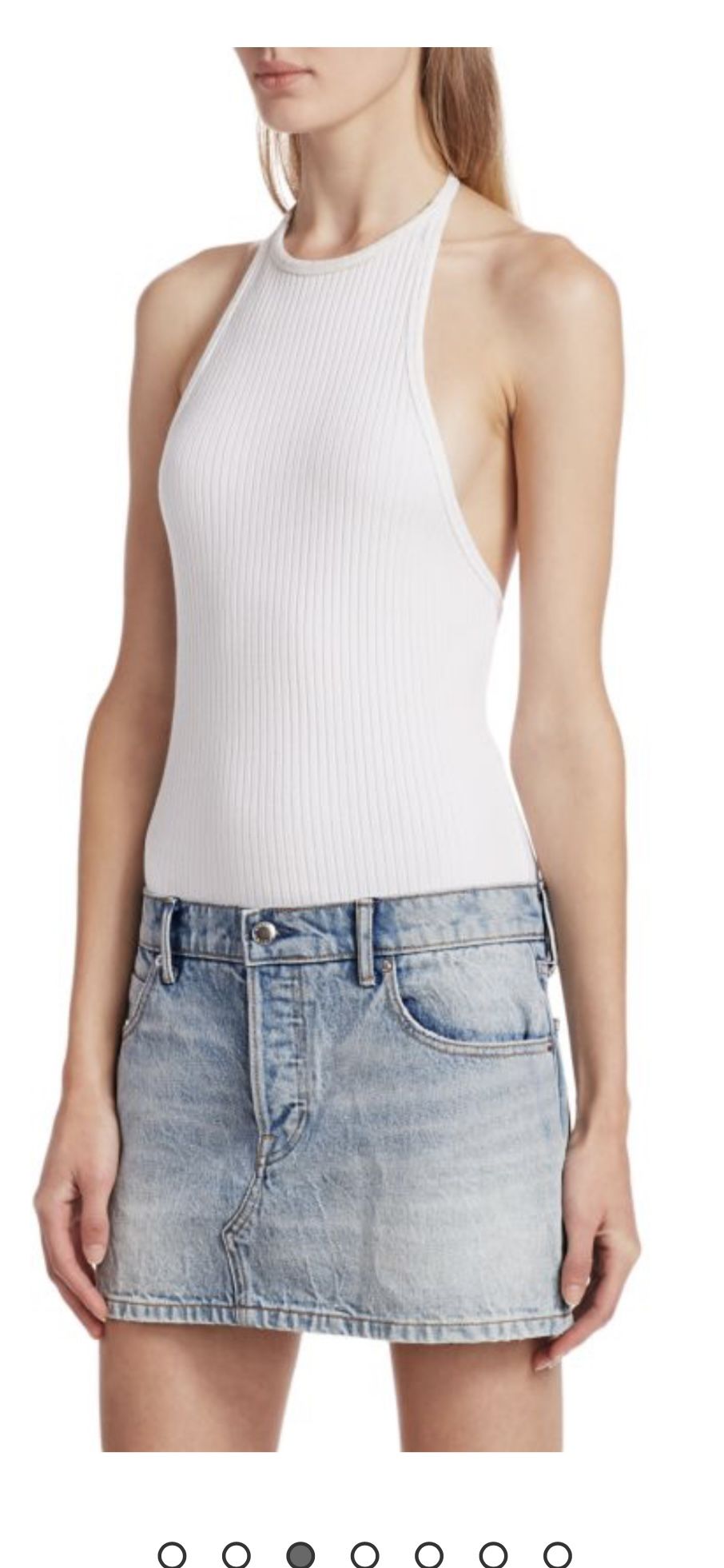 ALEXANDERWANG Hybrid Knit & Denim Halter Dress