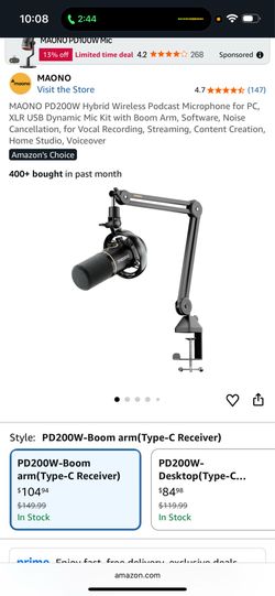 MAONO PD200W Hybrid Wireless Podcast Microphone