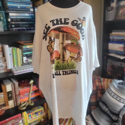 See the Good Men's T-Shirt white Graphic Tee Size Y2K 70s style 3XL