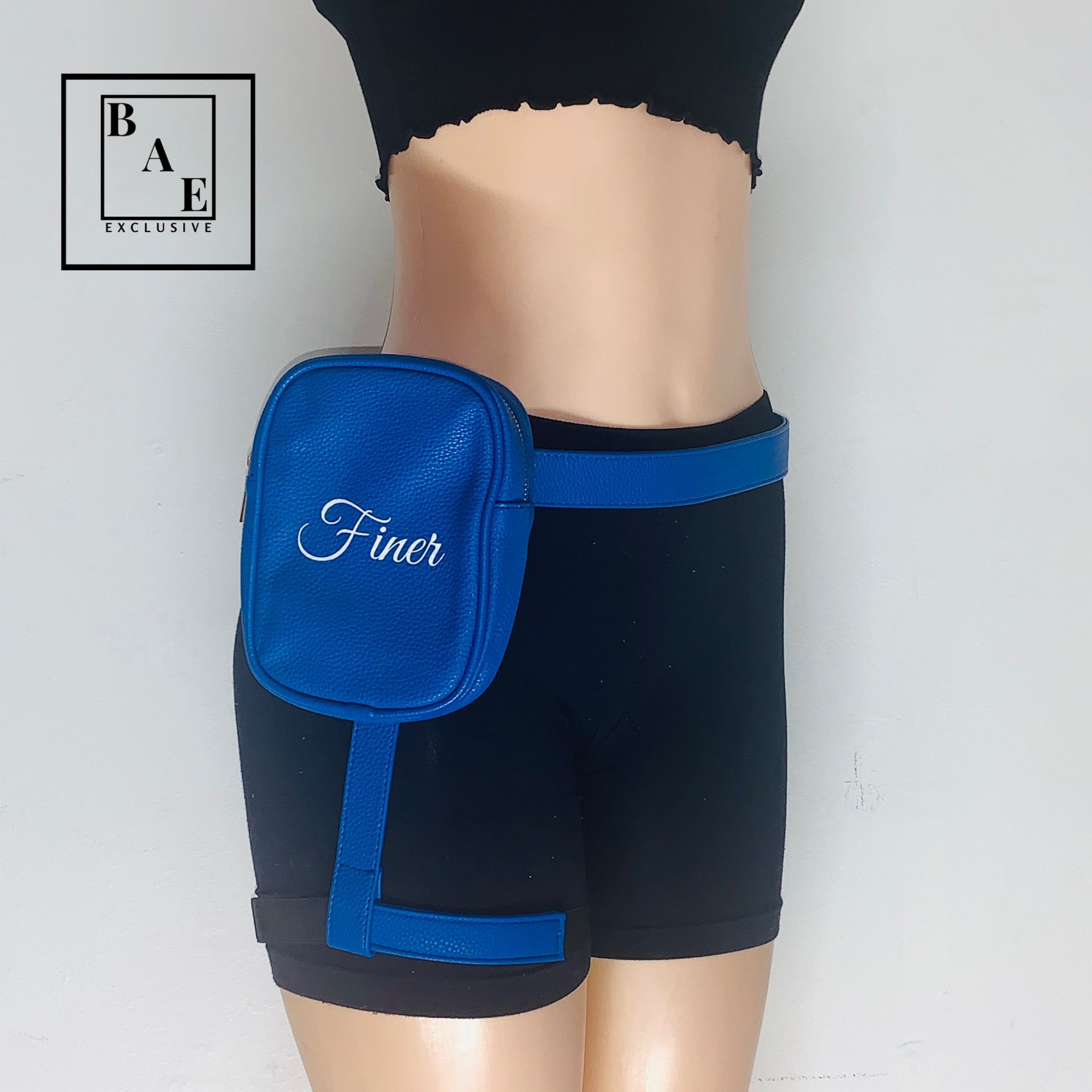 Blue Waist Bag with Adjustable and Removable Straps